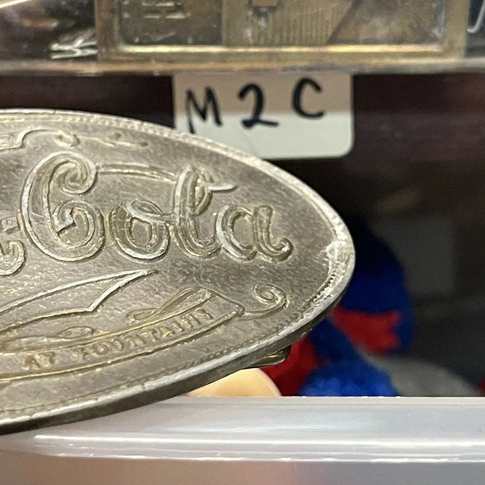 Coca-Cola Brass Oval Belt Buckle 4